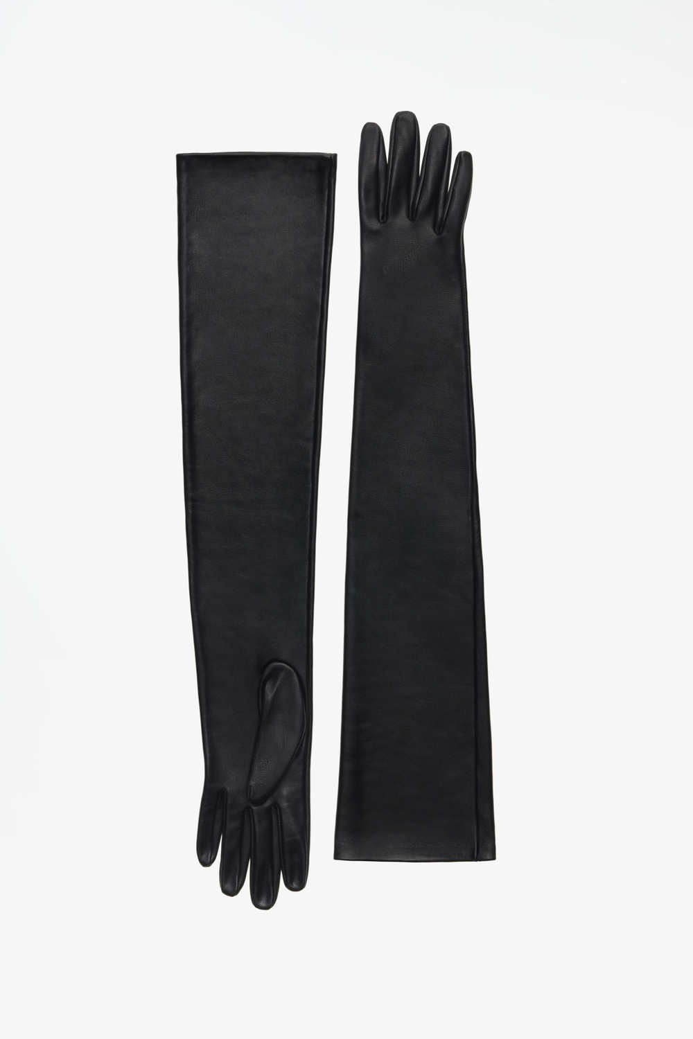 ZARA X JOHN GALLIANO ДЛИННЫЕ ПЕРЧАТКИ ИЗ 100% КОЖИ LIMITED EDITION, ЧЕРНЫЙ