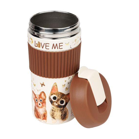 Termo fincan / Thermal mug / Термокружка с силиконовой вставкой «Просто любовь», 500 мл