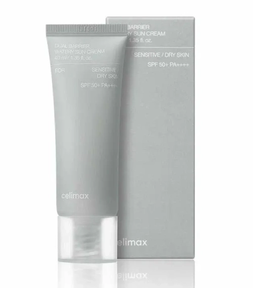 Celimax Dual Barrier Watery Sun Cream SPF50+PA++++ солнцезащитный крем с комплексом церамидов