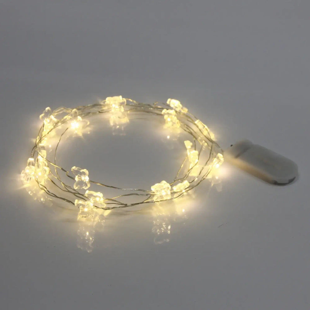 Гирлянда для дома «Бабочка» на батарейках 2,0 м 20 ламп LED, 1 реж., IP-20, Теплый белый