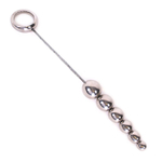 Серебристые металлические подвижные анальные шарики Anal Movable 6-Balls With Ring - 32 см. (Цвет: серебристый)