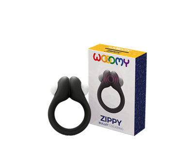 Эрекционное кольцо Zippy Vibrating Ring With Bullet Black 33669AL