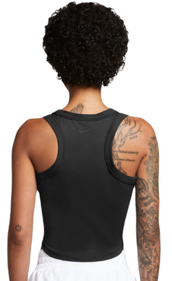 Женский топ теннисный Nike One Fitted Dir-Fit Short Sleeve Crop Tank - black/black