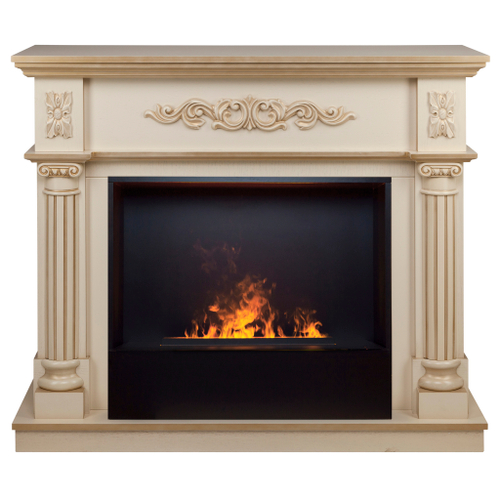 Каминокомплект Real Flame Silvia 26 WT-619G с очагом 3D Cassette 630 Black Panel