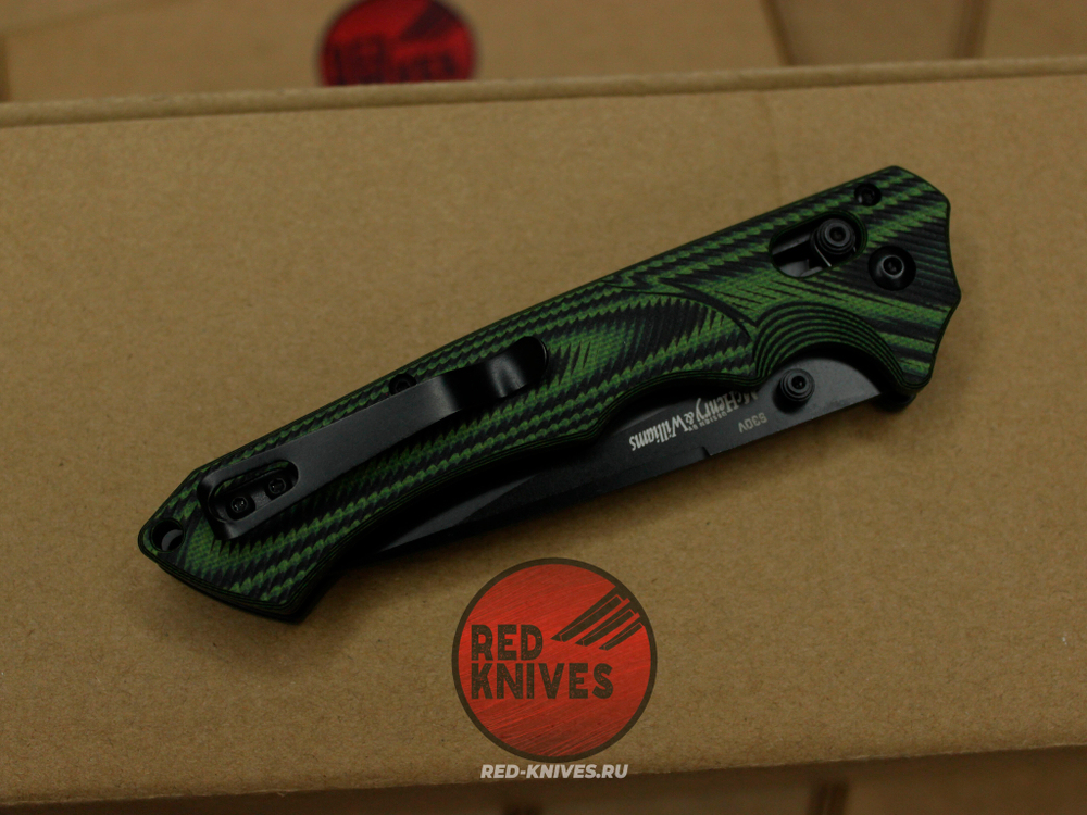 Нож Benchmade RUKUS CUSTOM 1 - зеленая рукоять, черный клинок