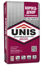 Штукатурка цементная крупнофракционная декоративная белая Unis Короед-декор 25 кг (48шт/пал)