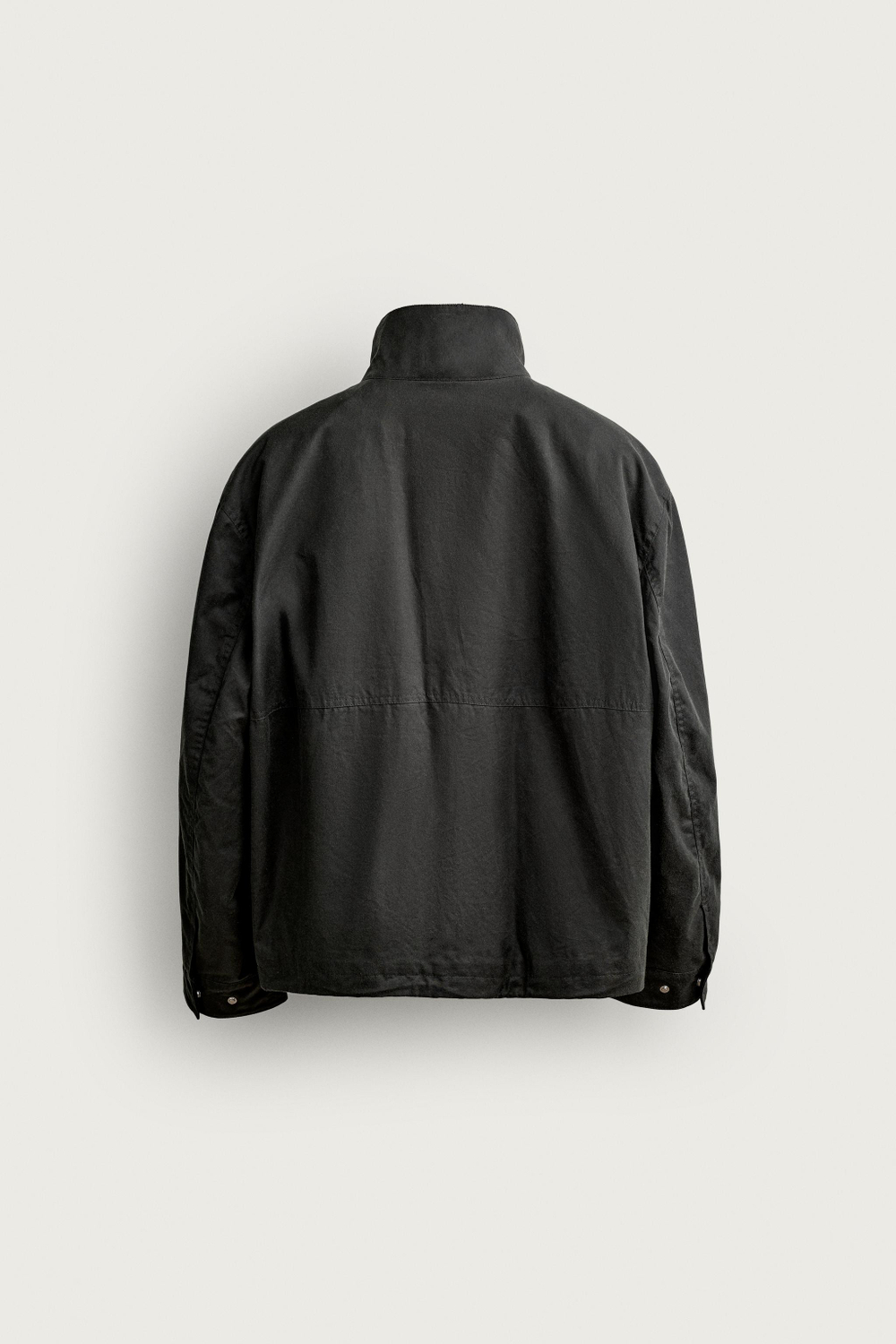 ZARA КУРТКА КЛАССИЧЕСКОГО КРОЯ С ВОЩЕНЫМ ЭФФЕКТОМ, ТЕМНЫЙ АНТРАЦИТ