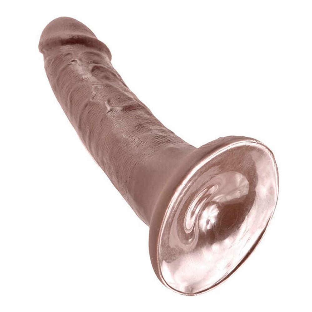 Фаллоимитатор на присоске коричневый King Cock 6 Cock (Цвет: коричневый)