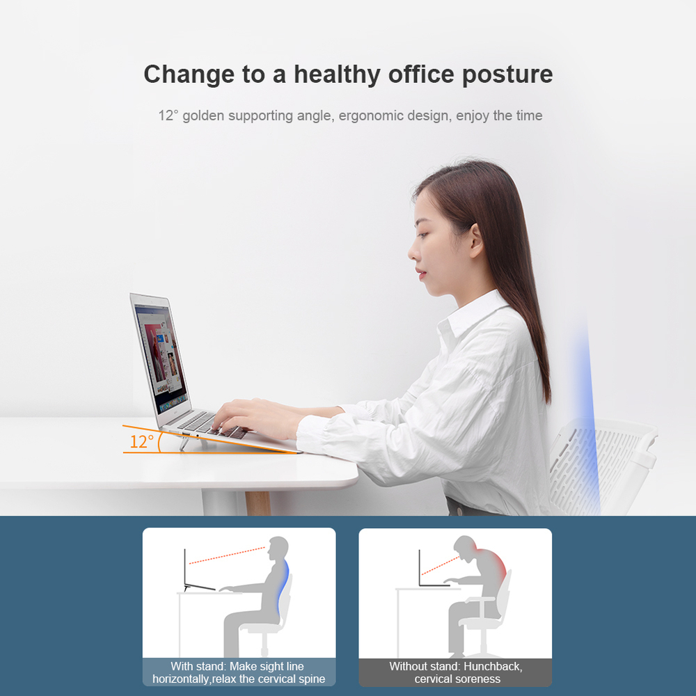 Портативная подставка от Nillkin серебристого цвета для ноутбука, серия Bolster Portable Stand