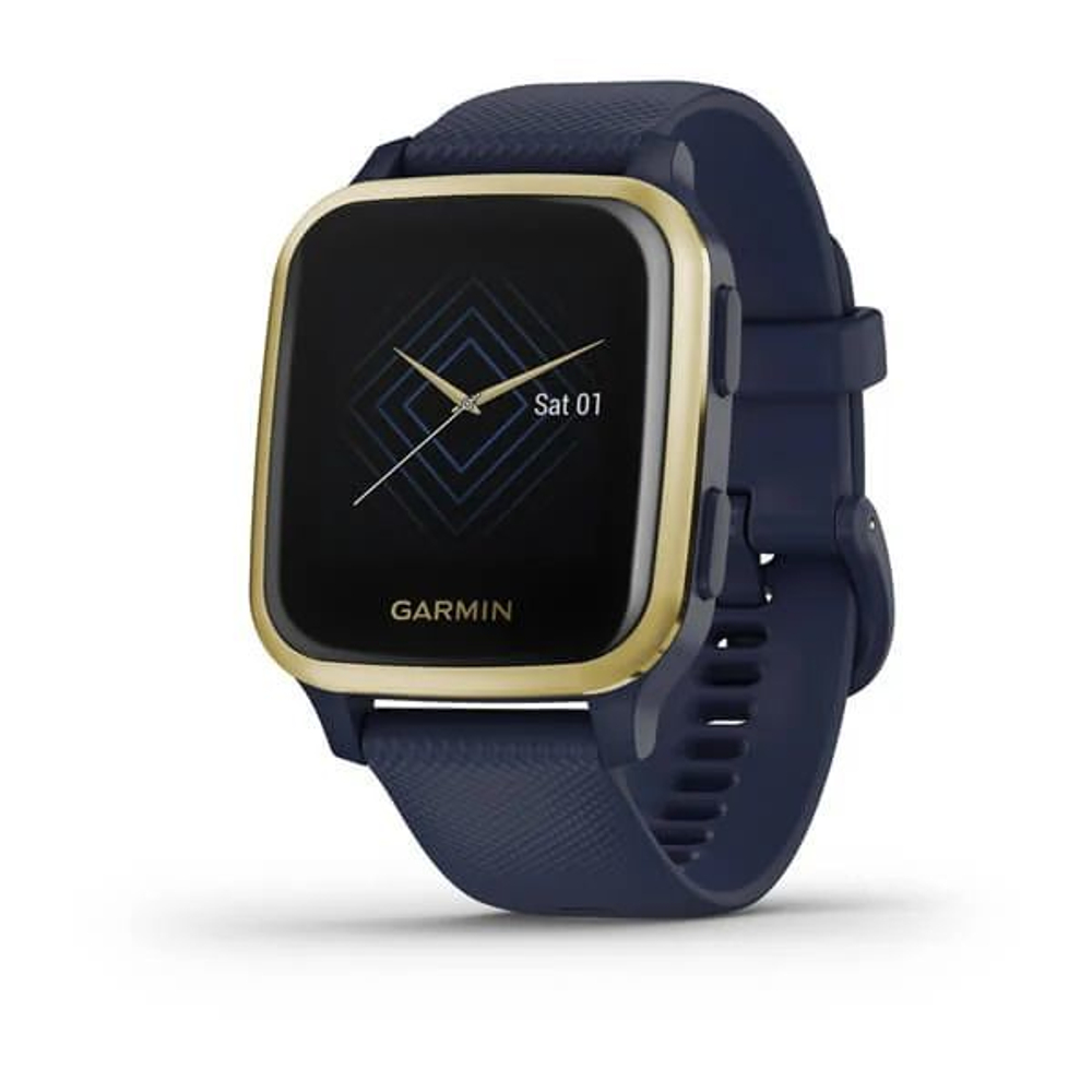 Смарт-часы Garmin Venu Sq Music Edition темно-синий с золотистым алюминиевым безелем,  010-02426-12