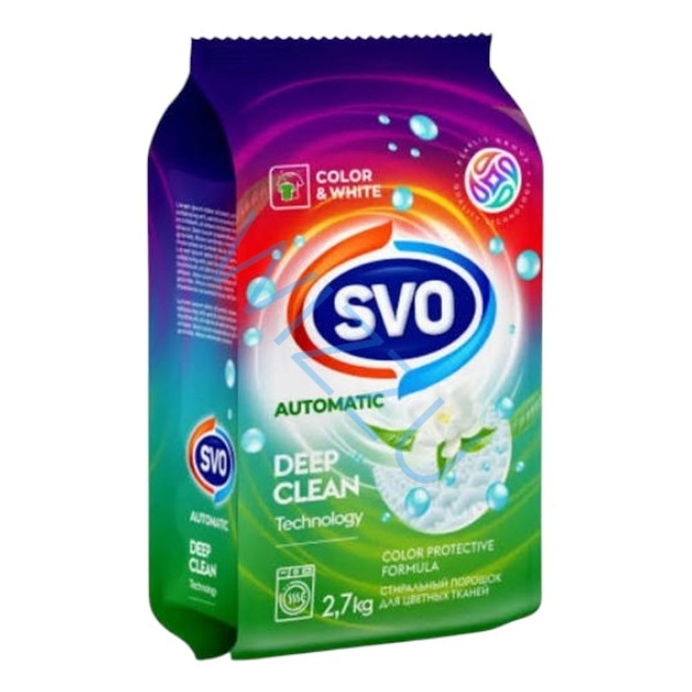 Порошок для стирки SVO белого и цветного подснежник 2,7кг