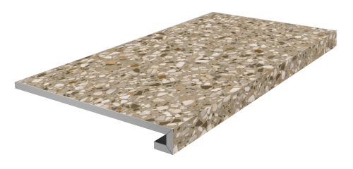 KERAMA MARAZZI БРИЧИОЛА Ступень клееная фронтальная бежевый матовый обрезной 33x60 / 9 мм. / KM6060G0041RGCF