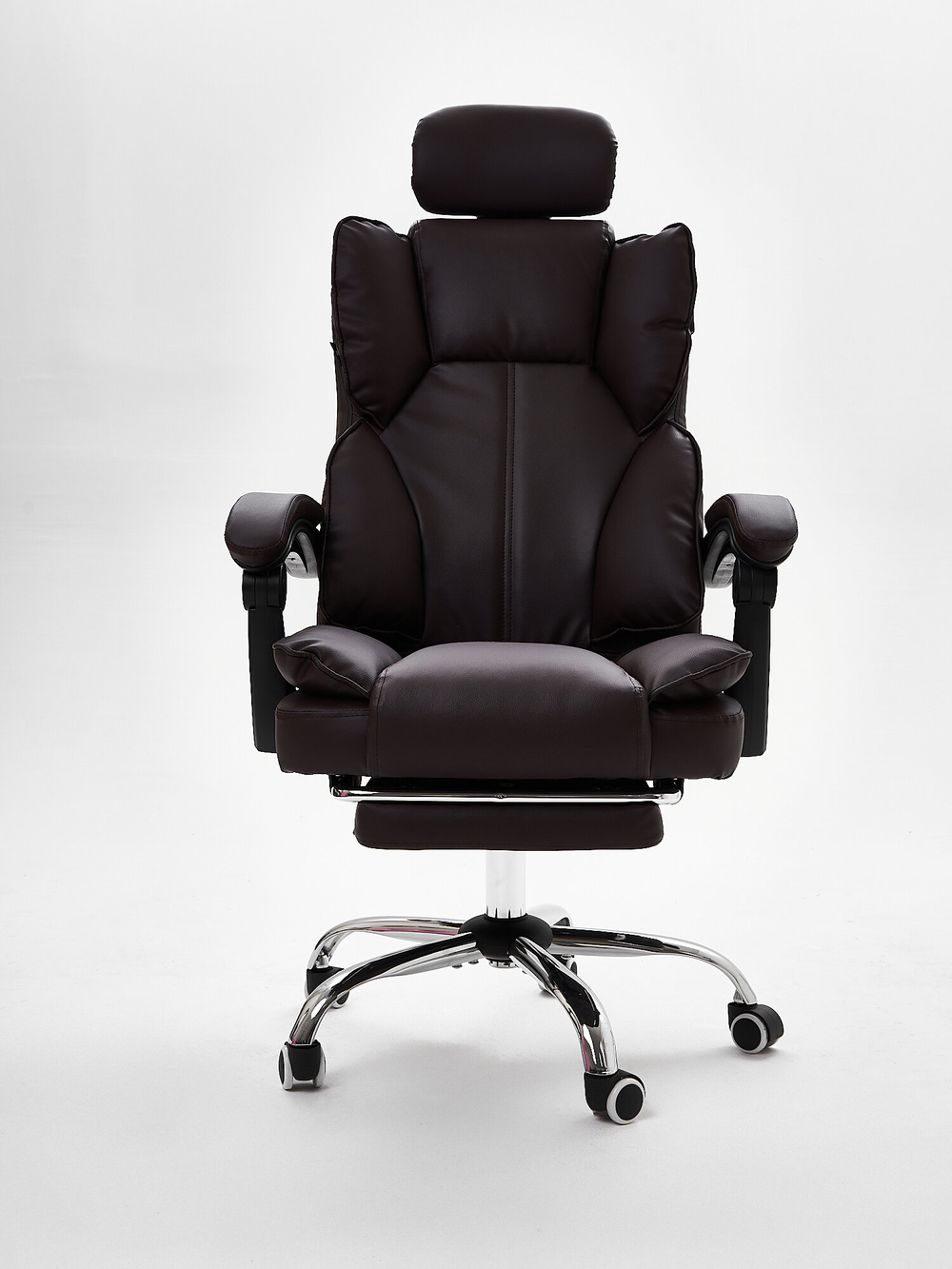 Компьютерное кресло KRESLO COMFORT Premium, экокожа, с подголовником и подлокотниками,  цвет:коричневый