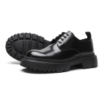 ELLE HOMME Top Grain Cow Leather Dress Shoes Men"s Black