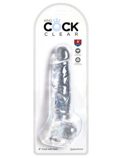 King Cock Clear 8 - Прозрачный фаллоимитатор, L 22,2 см, ø 5,1 см