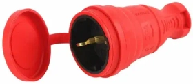 Розетка  переносн. R8-RED-IP44 ЭРА  каучуковая c заземлением прямая 16A IP44 красная Б0044548