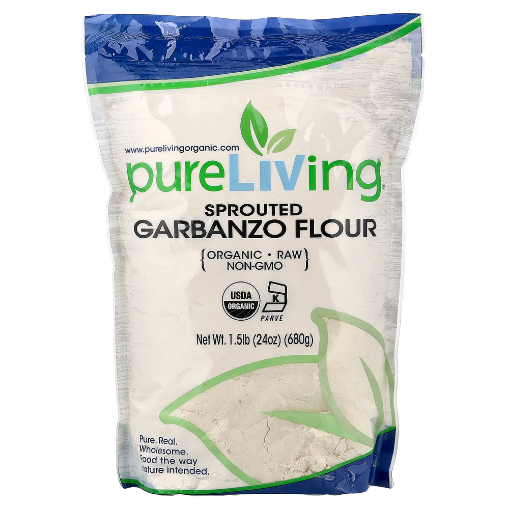 Pure Living, органическая мука из пророщенного нута, 680 г (24 унции)