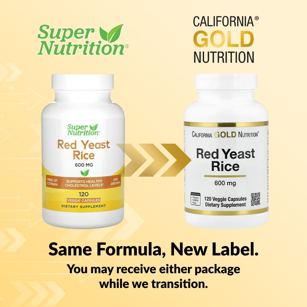 California Gold Nutrition, красный ферментированный рис, 600 мг, 120 растительных капсул