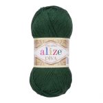 Пряжа Alize (Ализе) Diva / уп.5 мот. по 100 г, 350м, 131 хаки A
