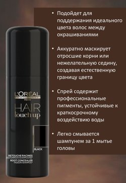 L'Oreal Professionnel Hair Touch Up Консилер для волос Black Чёрный 75мл