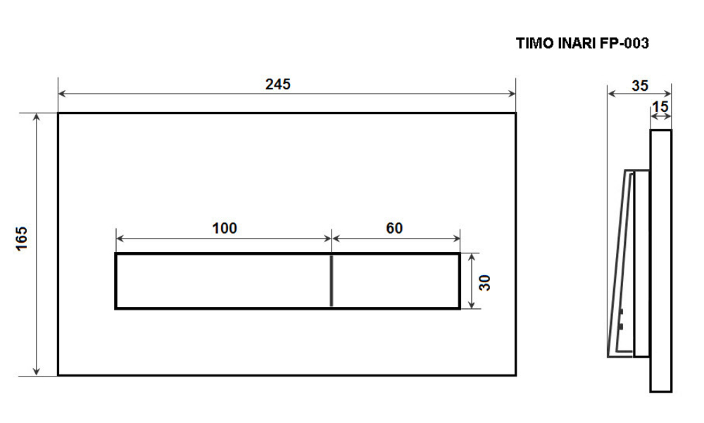Кнопка смыва TIMO INARI FP-003W (250x165) white, шт,