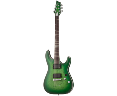 SCHECTER C-1 PLATINUM (716) SATIN GREEN BURST