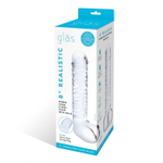 Прозрачный фаллоимитатор 8 Realistic Ribbed Glass Dildo - 20,3 см. (Цвет: прозрачный)