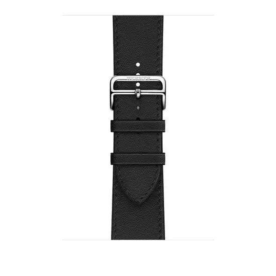 Apple Watch Hermès Series 9 45mm Silver Stainless Steel Case with Single Tour Deployment Buckle Noir