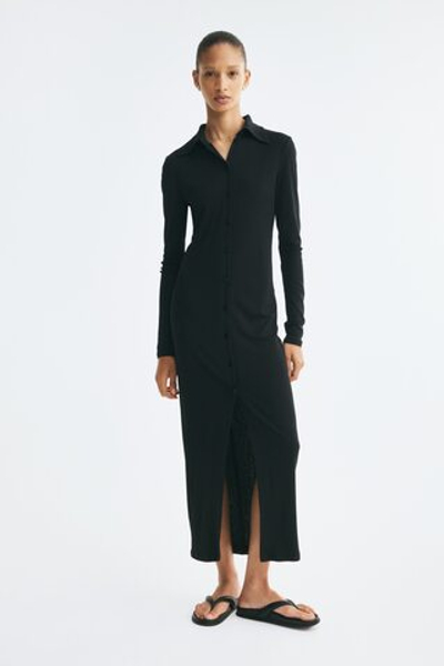 Облегающее платье из джерси с длинными рукавами - H&M