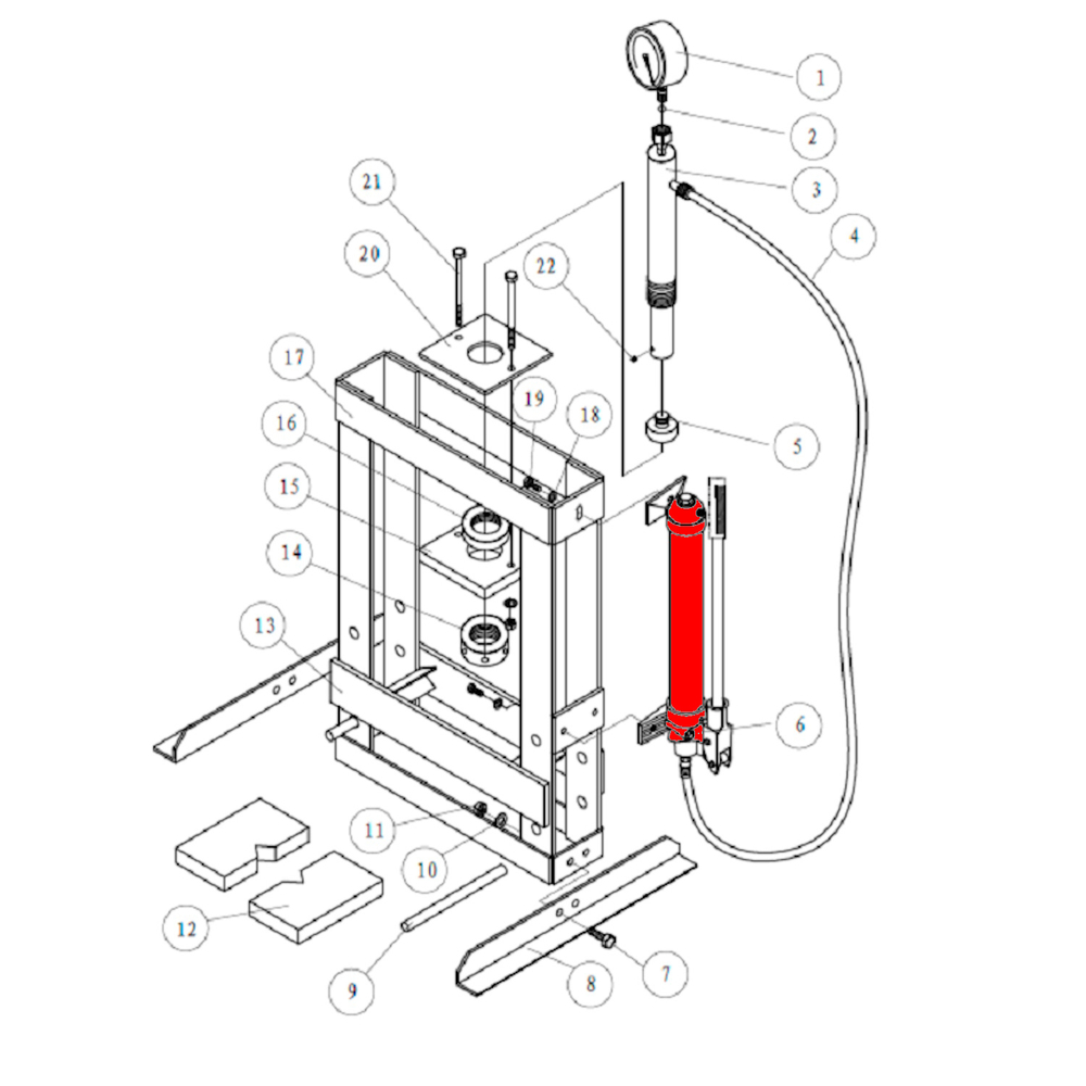 Насос гидравлический (Pump assy п.6) HJ0802.5005, HJ0802.7016