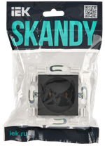 SKANDY Розетка без заземления без защитных шторок 10А SK-R02G графит IEK