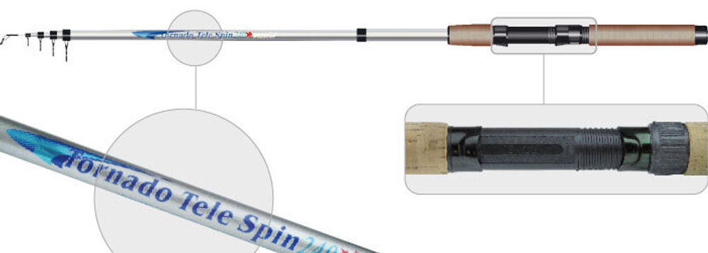 Спиннинг телескоп стекло к/с S Master/Fish2fish 1005 Tornado Tele (5-25) 2,7 м