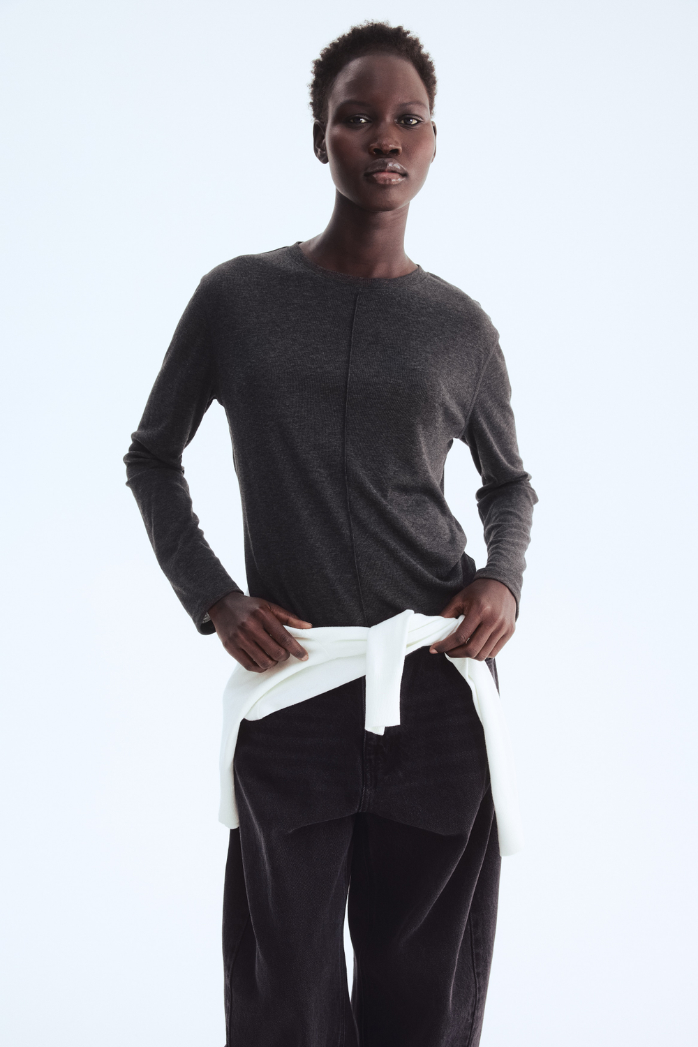 Тонкий вязаный лонгслив - H&M