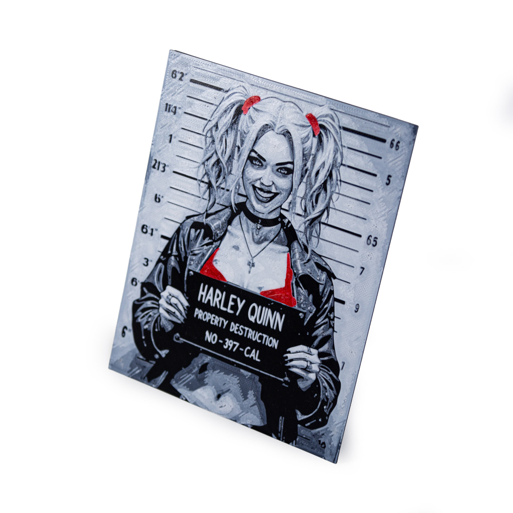 Табличка интерьерная "Harley Quinn" Харли Квинн, 15х20см, 3D печать
