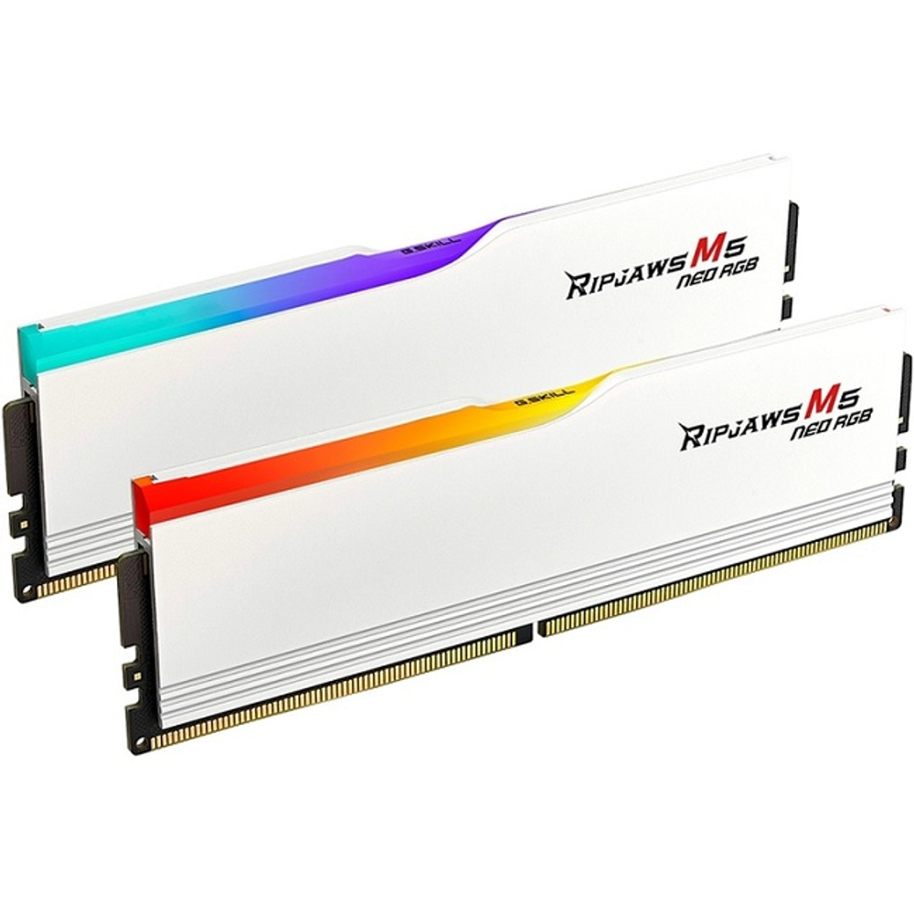 Модуль памяти DIMM DDR5 64Gb, 6000Mhz, 2x32Gb, G.Skill Ripjaws M5 Neo RGB White (F5-6000J3636F32GX2-RM5NRW)