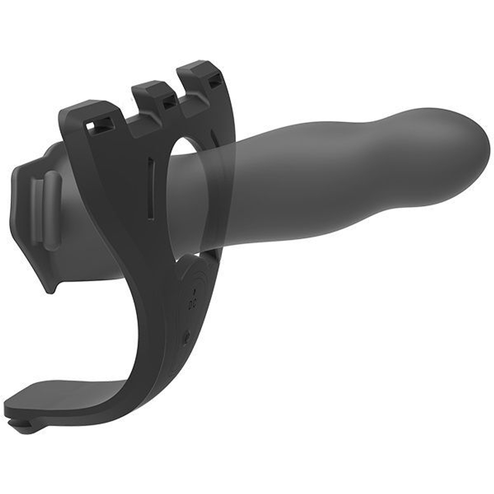 Черный полый вибрострапон Body Extensions BE Aroused - 17,78 см. (Цвет: черный)