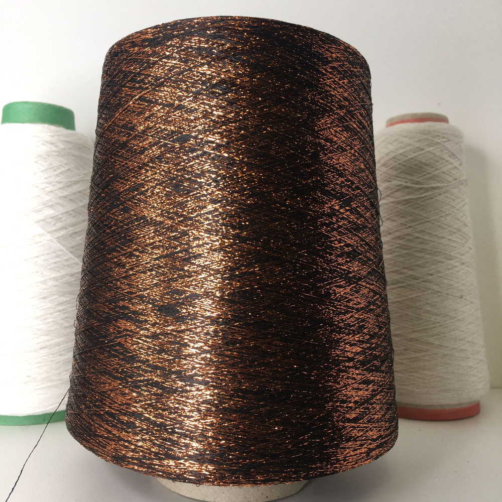 VOLTERRA - New Mill; 80% Вискоза, 20% люрекс; 3900м/100гр; col.314440. Медный блеск на черной нити.