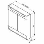 Зеркальный шкаф Ravak MC Classic II 80 X000001471 с подсветкой Белый глянцевый