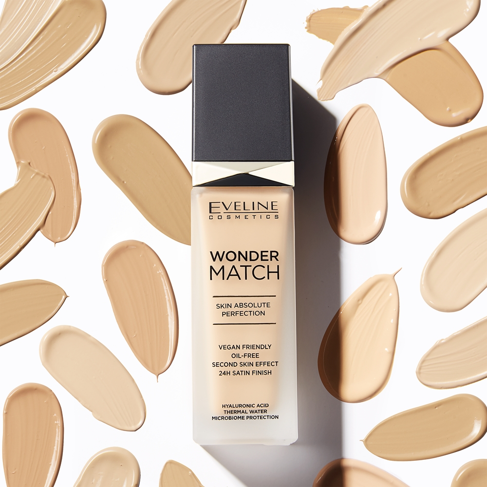 Eveline Cosmetics Wonder Match - Тональная основа с кислотой гиалуроновой оттенок 30 Cool Beige, 30 ml