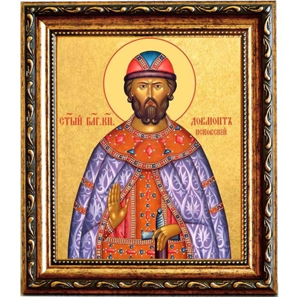 Довмонт (Тимофей) Псковский благоверный князь. Икона на холсте.