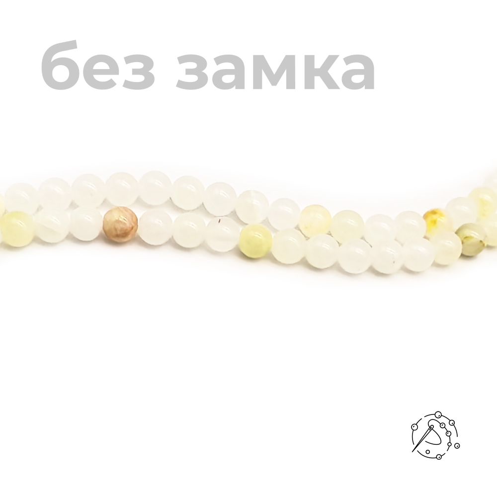Нить бусин оникс белый 8 мм