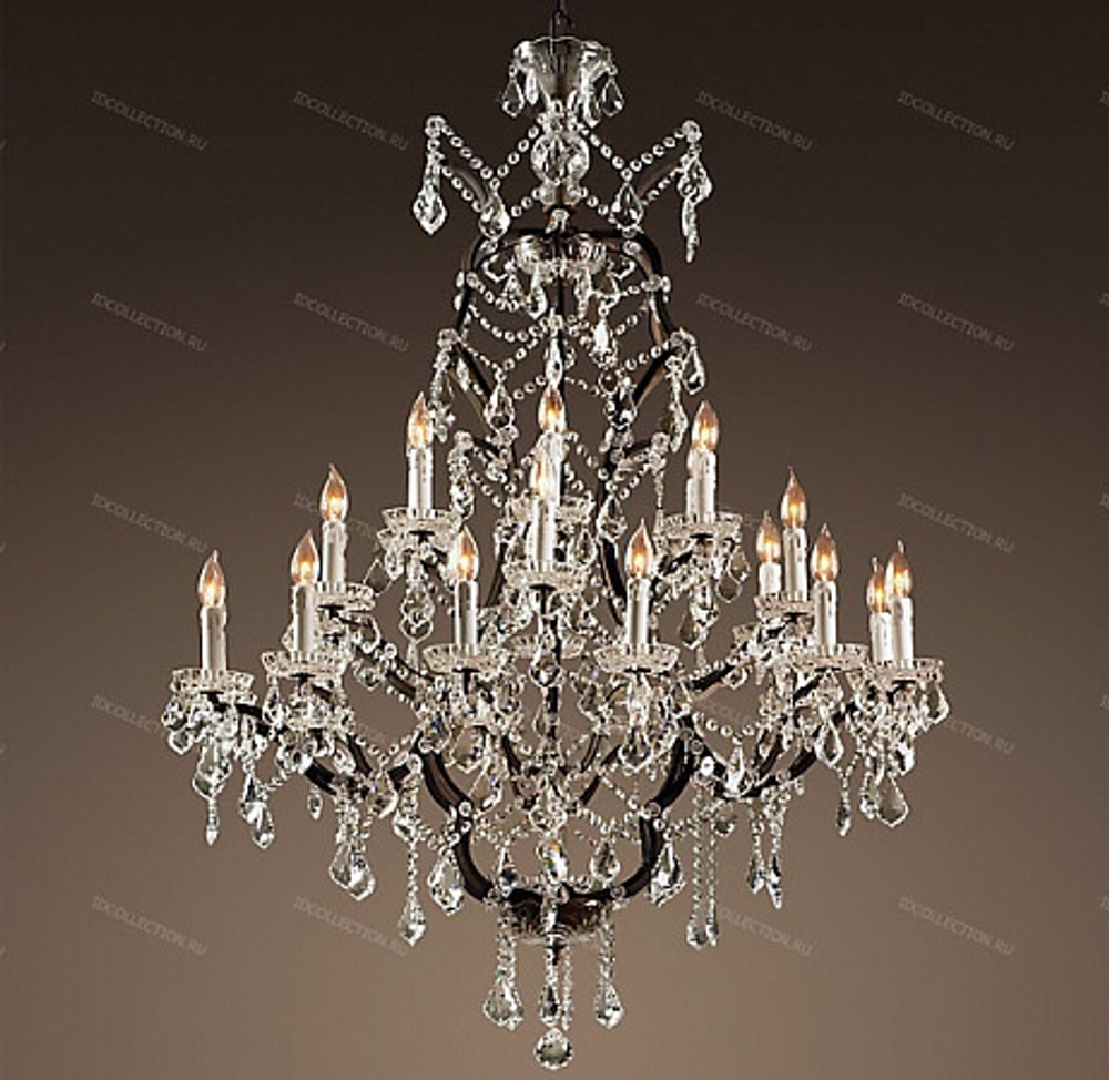 Люстра 19TH C. ROCOCO IRON & CLEAR CRYSTAL ROUND Restoration Hardware 68060228