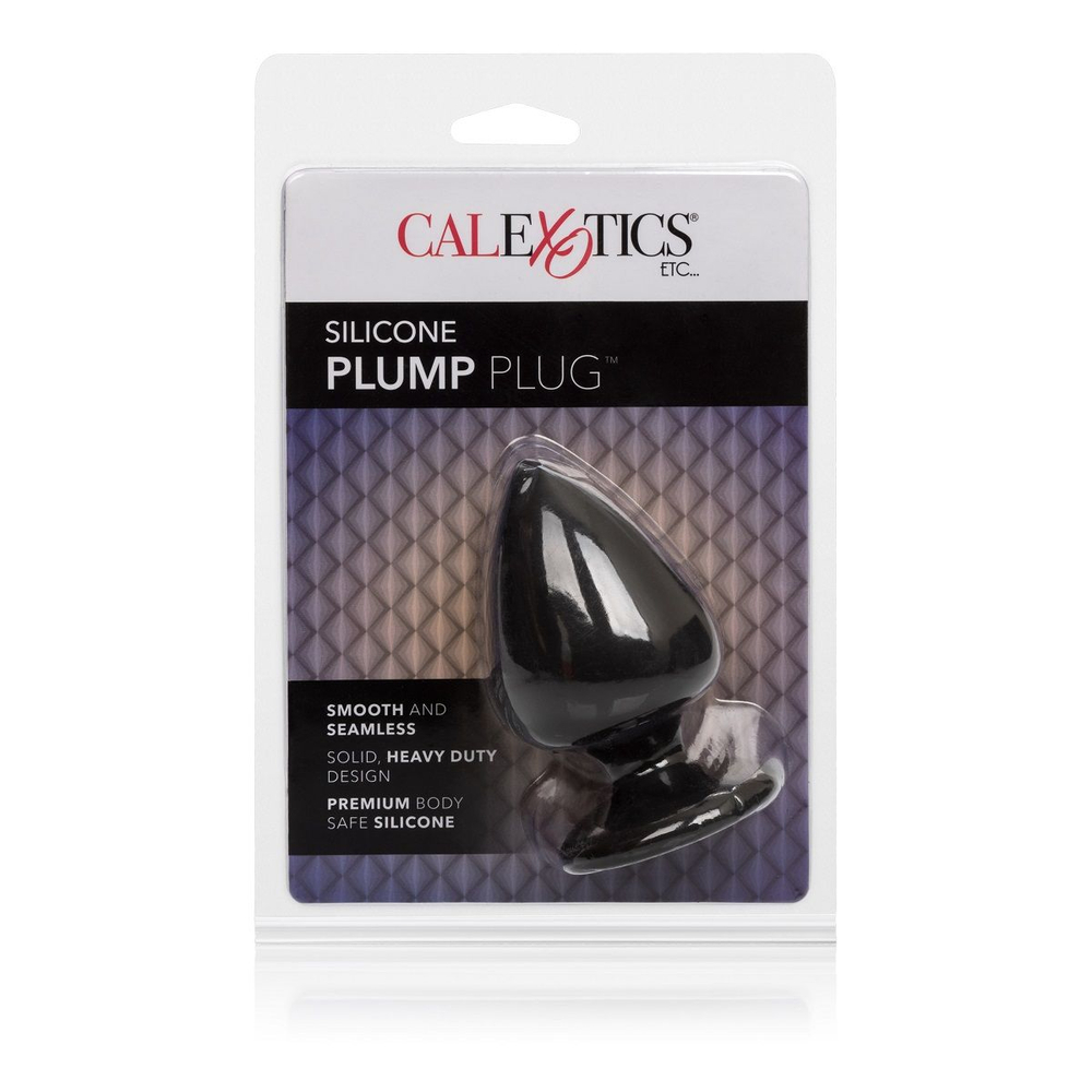Анальная пробка из силикона Silicone Plump Plug - 9,9 см. (Цвет: черный)