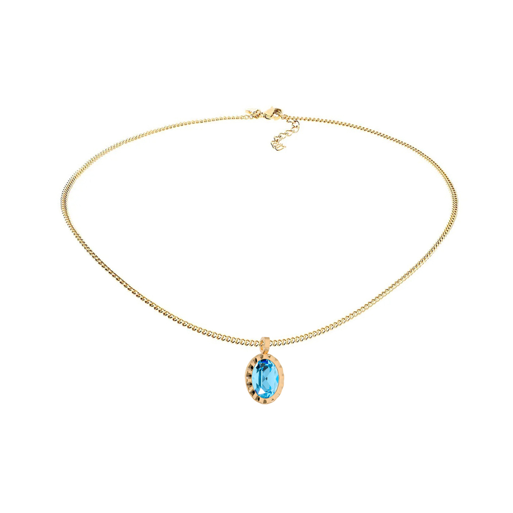 Колье Qudo TIVOLA UNICA big (G/P) Aquamarine 3 cm 420528