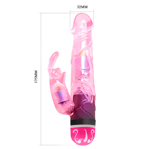Розовый вибратор-кролик 17,5см Baile Lovers BW-061009