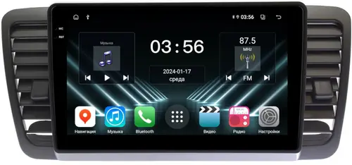 Магнитола для Subaru Legacy 4, Outback 3 2003-2009 (левый руль) - FarCar S280 монитор 9.5" IPS на Android 13, CarPlay