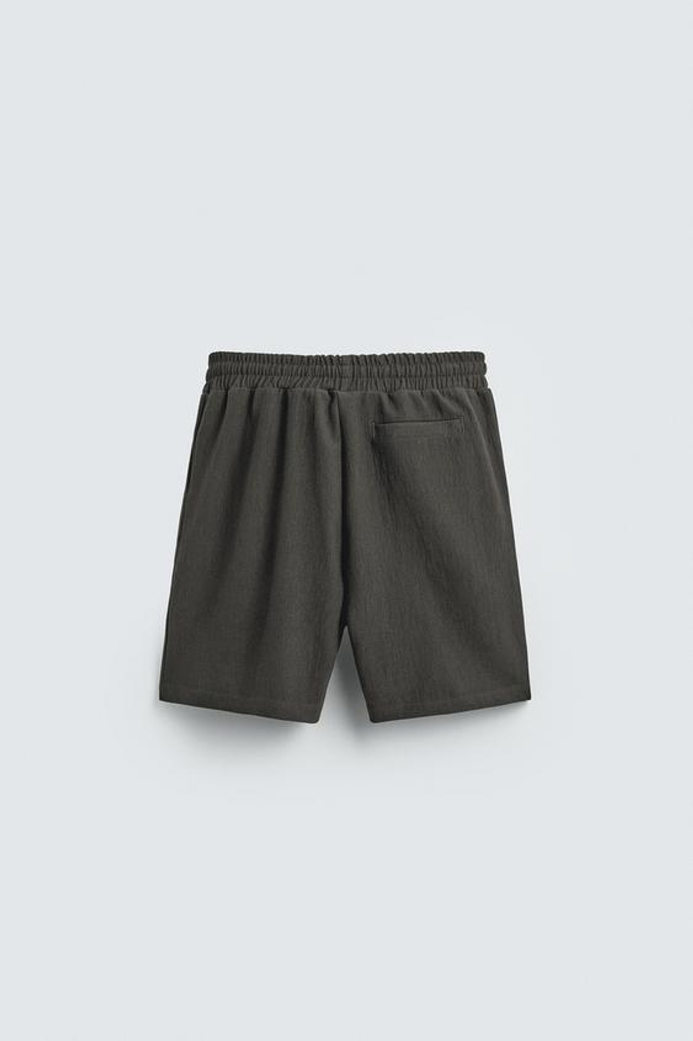 ZARA ШОРТЫ-ДЖОГГЕРЫ ИЗ РЕЛЬЕФНОЙ ТКАНИ, ЗЕЛЕНОВАТЫЙ