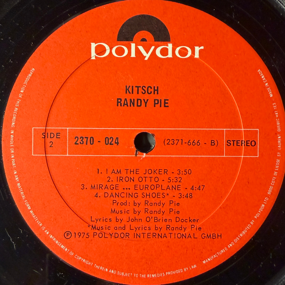 Randy Pie ‎– Kitsch (Канада 1975г.)