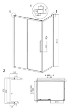 Душевое ограждение Grossman Cosmo 100.K33.02.110.21.00-200.K33.02.100.21.00 (110х100х195) раздвижная,черный матовый,стекло прозрачное,2 места