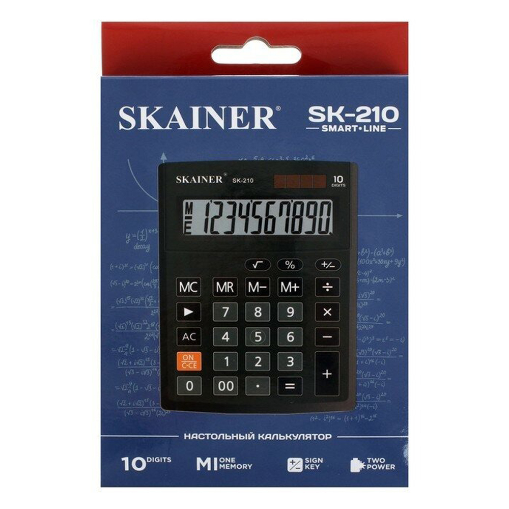 Калькулятор настольный SKAINER 10 Bit, LCD, 13.7*10.3*3.1 см, чёрный